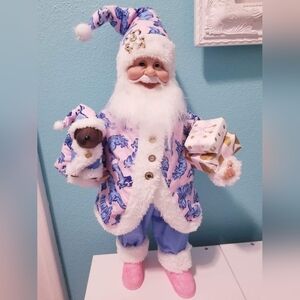 Santa made with authentic Lilly pulitzer Ruff Night fabric